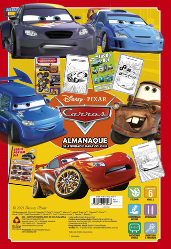 Disney Carros Almanaque de Atividades para Colorir, de On Line a. Editora  IBC - Instituto Brasileiro de